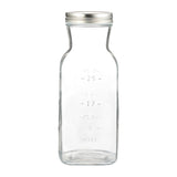 KILNER glass juice bottle with a vintage-style design, transparent and suitable for storing homemade fruit juices or beverages.