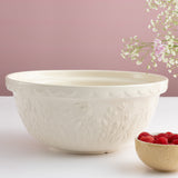 Mason Cash In The Meadow transparent mixing bowl with floral pattern and sturdy ceramic design for baking or cooking.