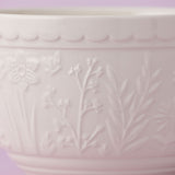 Mason Cash In The Meadow transparent mixing bowl with floral design and sturdy ceramic construction.