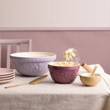 Mason Cash In The Meadow transparent mixing bowl with floral pattern and sturdy ceramic construction.