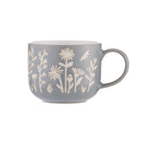 MASON CASH ceramic mug featuring tulips and sage design, 400 ml capacity, with a white background and colorful floral pattern.