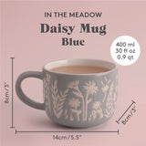MASON CASH ceramic mug with tulip and sage botanical design, 400 ml capacity, featuring a white background and colorful floral pattern.