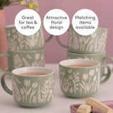 MASON CASH ceramic mug with tulip and sage floral design, 400 ml capacity, featuring colorful botanical artwork.