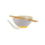 TYPHOON Asian rice and soup bowls, 2-piece set with blue design, ceramic dinnerware for Asian cuisine presentation.