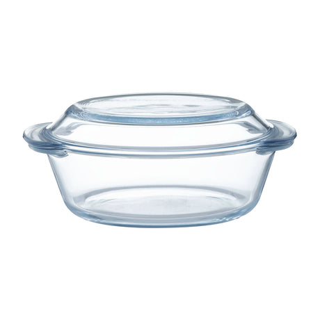 Rectangular Mason Cash Classic baking dish with clear glass design for oven use, showcasing its sleek, durable appearance.