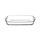 Rectangular baking dish from Mason Cash Classic series, clear glass ovenware for baking and roasting.