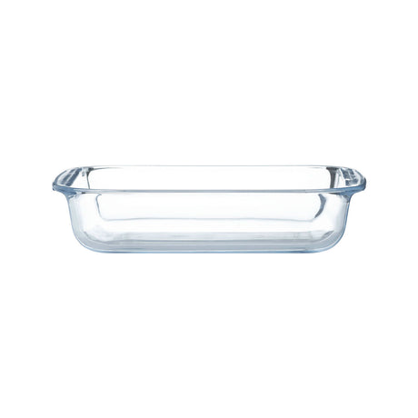 Rectangular MASON CASH Classic glass baking dish for oven use, clear with a sturdy ceramic construction.
