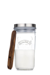 KILNER Kefir-Set with 500ml kefir jar and fermentation tools, featuring clear glass container and brewing accessories.