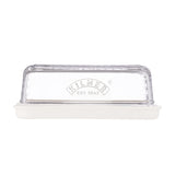 Clear KILNER cheese dome lid for 24 cm cheese, made of glass with a round shape and smooth edge for cheese storage.
