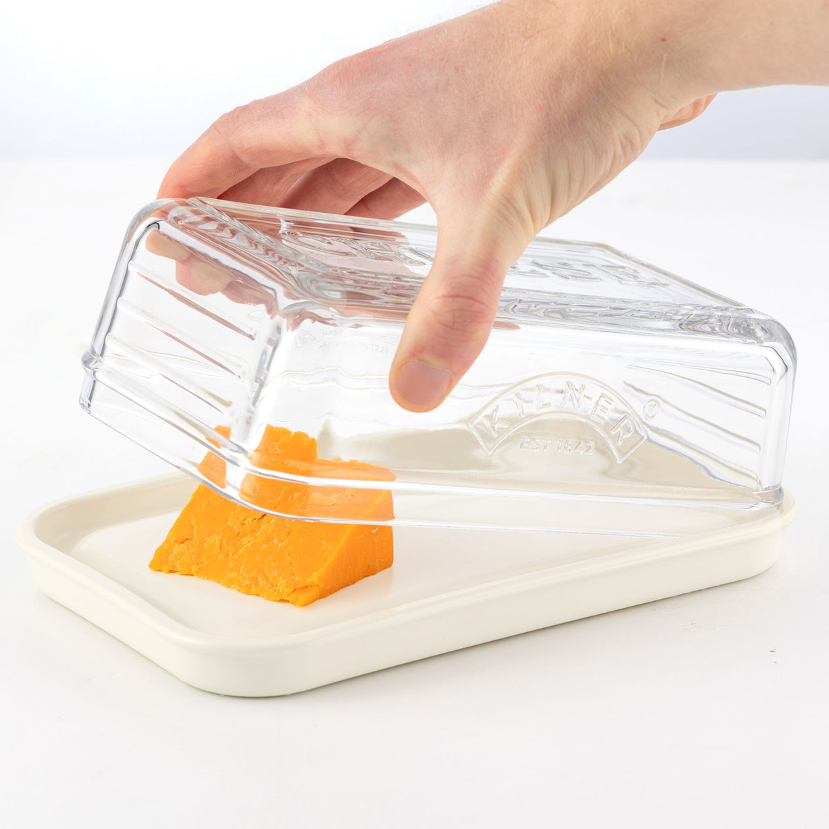 KILNER cheese dome, clear glass Käseglocke, 24 cm diameter, ideal for storing and displaying cheese.