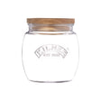 KILNER universal storage jar with glass lid, clear glass container for pantry storage and food preservation.