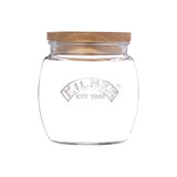 KILNER universal storage jar with glass lid, clear glass container for pantry storage and food preservation.