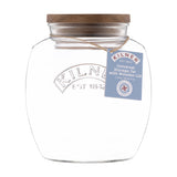 KILNER universal storage jar with glass lid, clear glass container for pantry storage and food preservation.