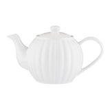 White P & K Kensington Luxe teapot with 6 cups, elegant ceramic teapot set for brewing tea in stylish home décor.