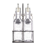 Clear Kilner oil and vinegar bottle with a glass body, designed for storing and pouring oils or vinegars.