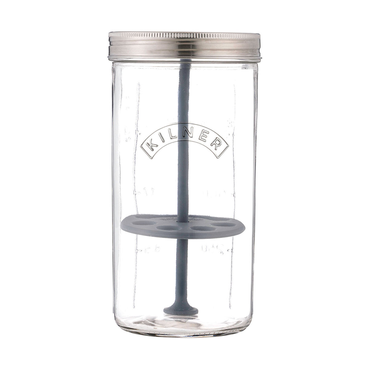 KILNER Kräuter-Frischhalteglas 1L for storing fresh herbs, clear glass jar with screw-top lid, ideal for kitchen storage.