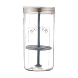KILNER Kräuter-Frischhalteglas 1L for storing fresh herbs, clear glass jar with screw-top lid, ideal for kitchen storage.