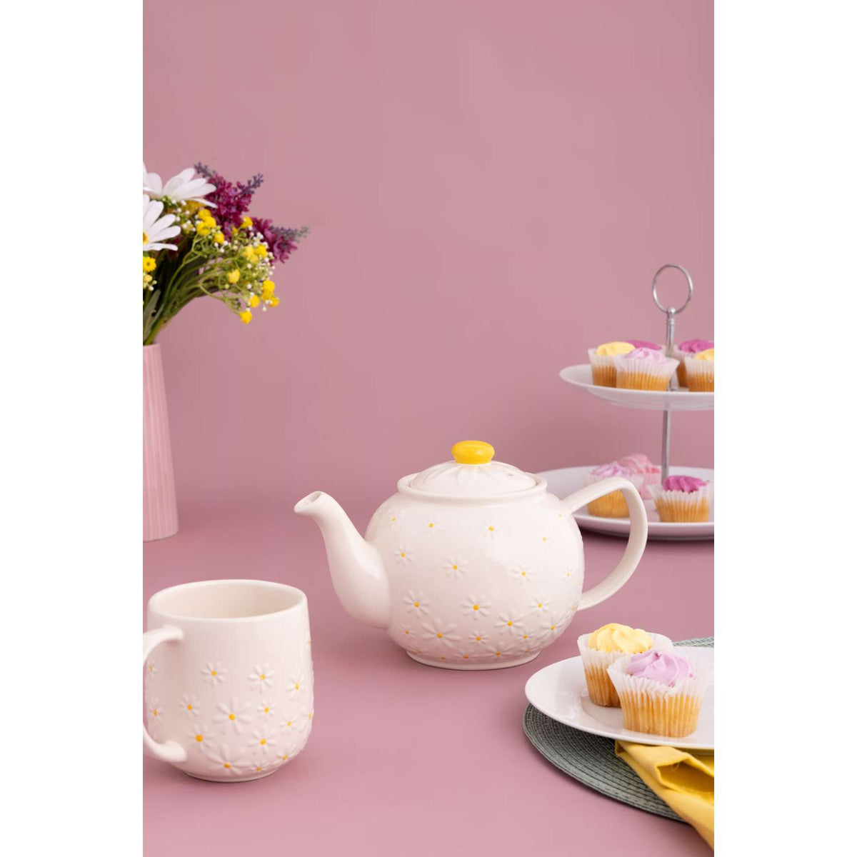 PRICE & KENSINGTON | Teekanne, DAISY, weiß, 6 Tasse