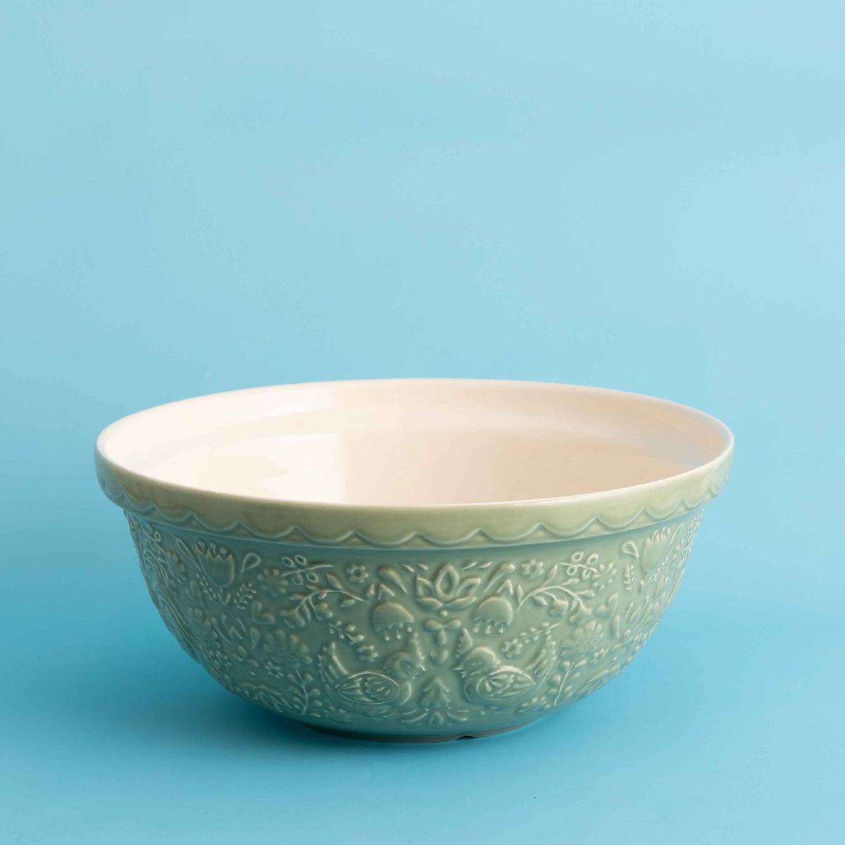 Orange Mason Cash mixing bowl from the Home to Roost collection with a smooth, rounded design and sturdy ceramic construction.