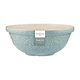 Mason Cash orange ceramic mixing bowl with "Home to Roost" design, ideal for baking and kitchen use.