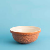 Mason Cash orange ceramic mixing bowl with "Home to Roost" design, ideal for baking and cooking.