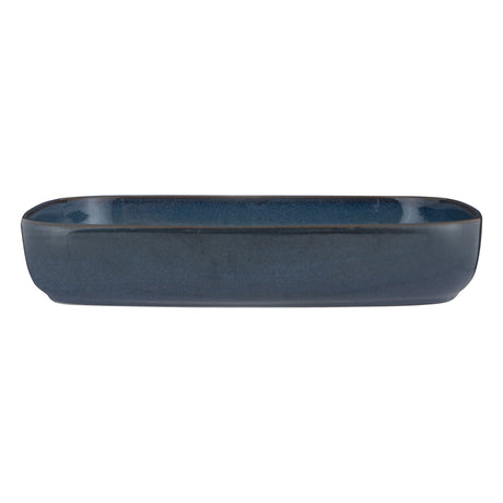 Mason Cash Rustic Charm blue baking dish, rectangular ceramic Auflaufform with a rustic design and glazed finish.