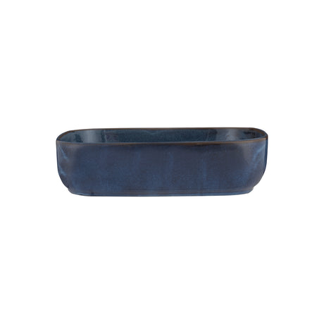 Mason Cash rustic charm blue baking dish, ceramic Auflaufform with a classic design, suitable for oven cooking and serving.