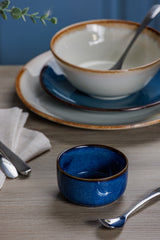Mason Cash rustic blue ramekin, 150 ml, ceramic dish with a textured, charming design for serving or baking.