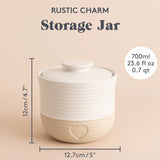 Mason Cash Rustic Charm beige storage jar with a lid, ceramic Vorratsdose for kitchen organization and pantry storage.