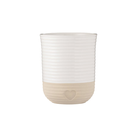 MASON CASH rustic charm beige utensil holder with a textured finish, ideal for organizing kitchen utensils.