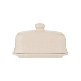 Mason Cash butter dish in In The Meadow design, white ceramic butter container with floral pattern and matching lid.