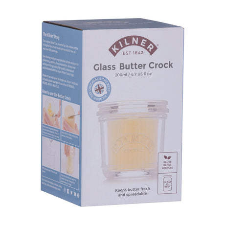 KILNER glass butterfässchen 200 ml butterdose with metal lid for storing butter or spreads.