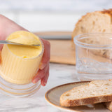 KILNER glass butterfässchen, 200 ml, round butter storage container with lid, clear glass design for storing butter.