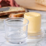 KILNER glass butterfässchen, 200 ml, clear transparent butter dish with lid, ideal for storing butter or spreads.