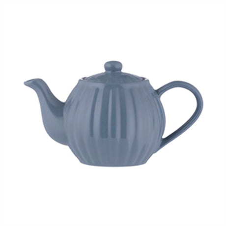 P & K Teekanne by PRICE & KENSINGTON in taubenblau with two matching teacups, ceramic set with floral design.