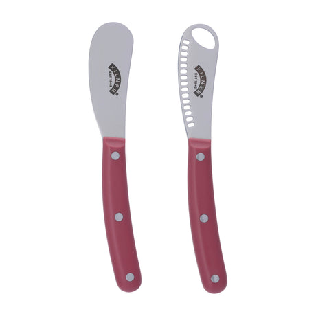 KILNER buttermesser with red handle and two grips, ideal for spreading butter or soft spreads.