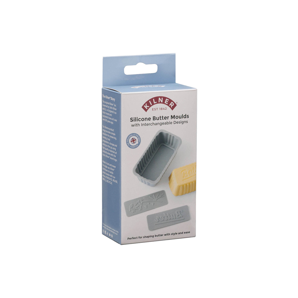 KILNER silicone butterform mold for 250g butter, flexible and easy to use for shaping butter at home.