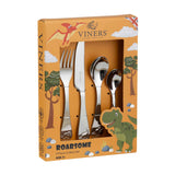 VINERS Kinderbesteck set with three stainless steel utensils, designed for children, featuring colorful handles for easy grip.