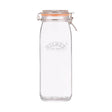 KILNER 2100 ml clear glass jar for preserving and canning, with a wide mouth for easy filling and sealing.