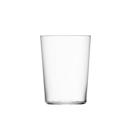 Large LSA Gio tumbler with 560ml capacity, clear glass, showing its sleek cylindrical design for beverages.