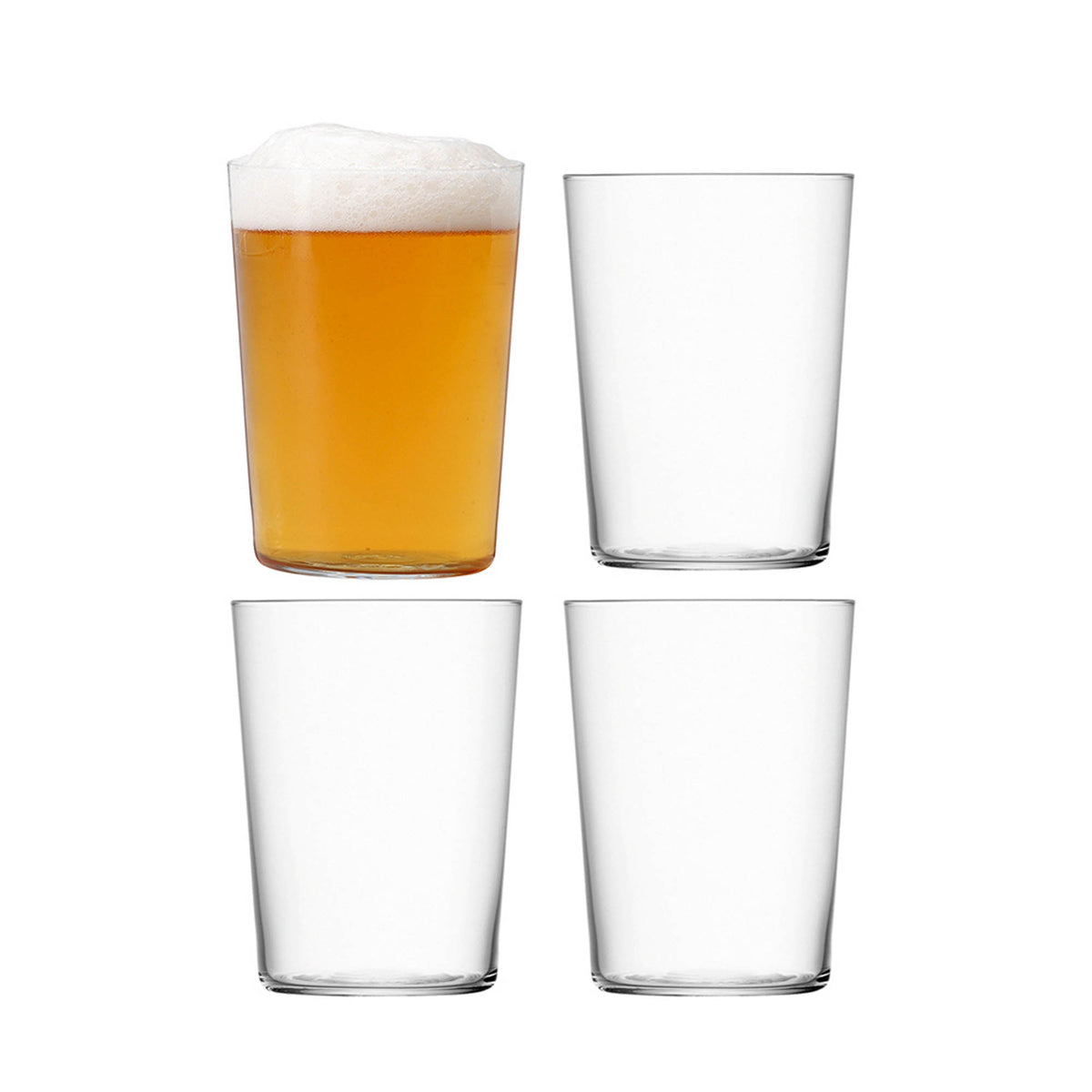Large LSA Gio tumbler in clear glass, 560ml capacity, featuring a sleek modern design for beverages.