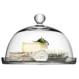 Clear glass LSA Vienna plate and dome with 25cm plate and 22.5cm dome height, perfect for serving and presentation.
