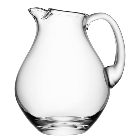 Clear LSA Krug BAR glass jug, 2.65L capacity, with smooth modern design and sturdy handle for serving beverages.