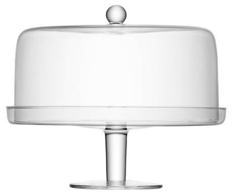 LSA Kuchenglocke KLARA in clear glass with a 33cm diameter, decorative cake bell for serving and presentation.