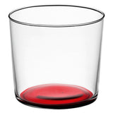 Set of four LSA CORO tumblers in berry color, 310ml glass drinkware for beverages, stylish and modern design.