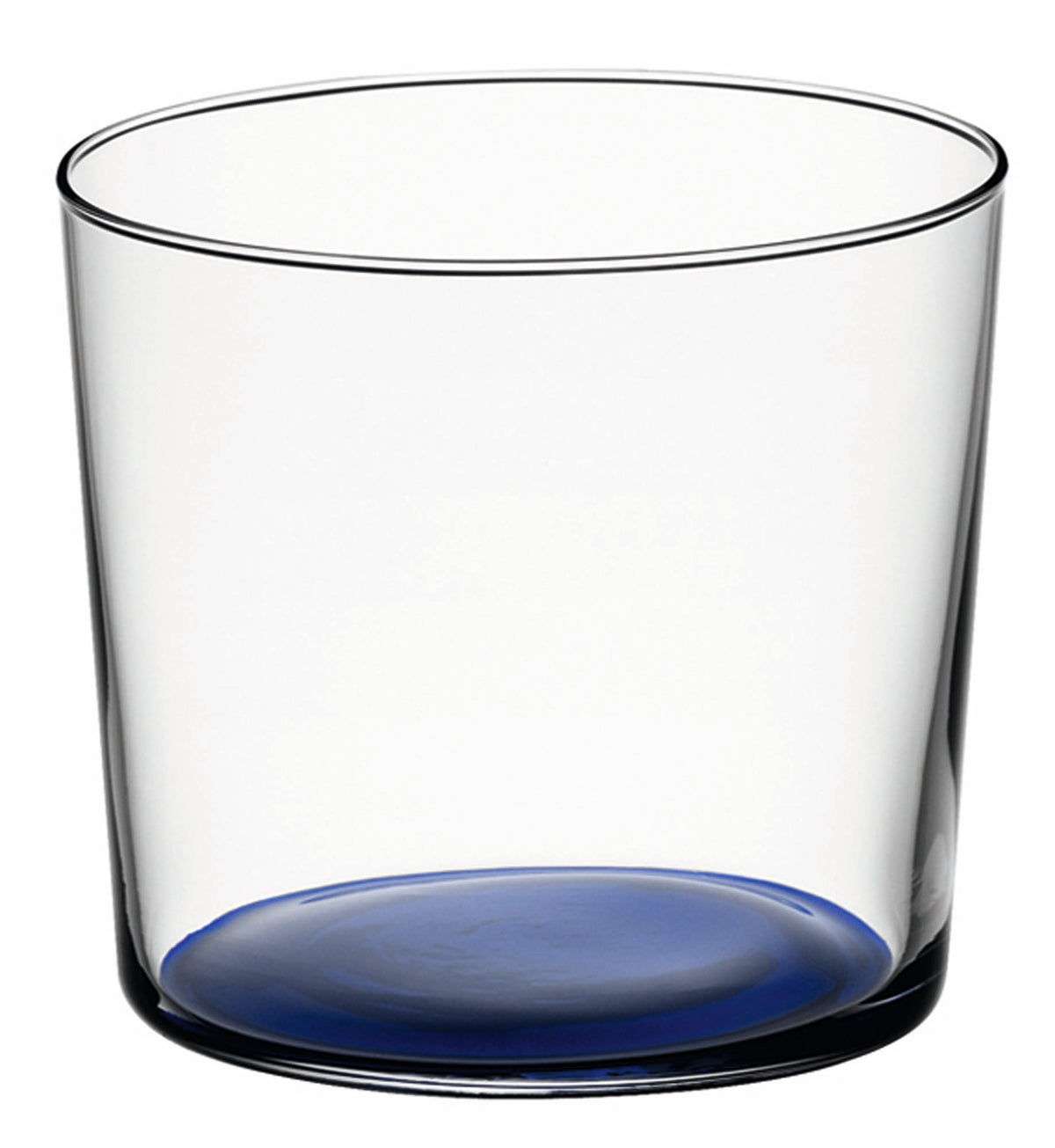 Set of four LSA CORO tumblers in lagoon glass, 310ml each, showcasing their sleek design and vibrant color.