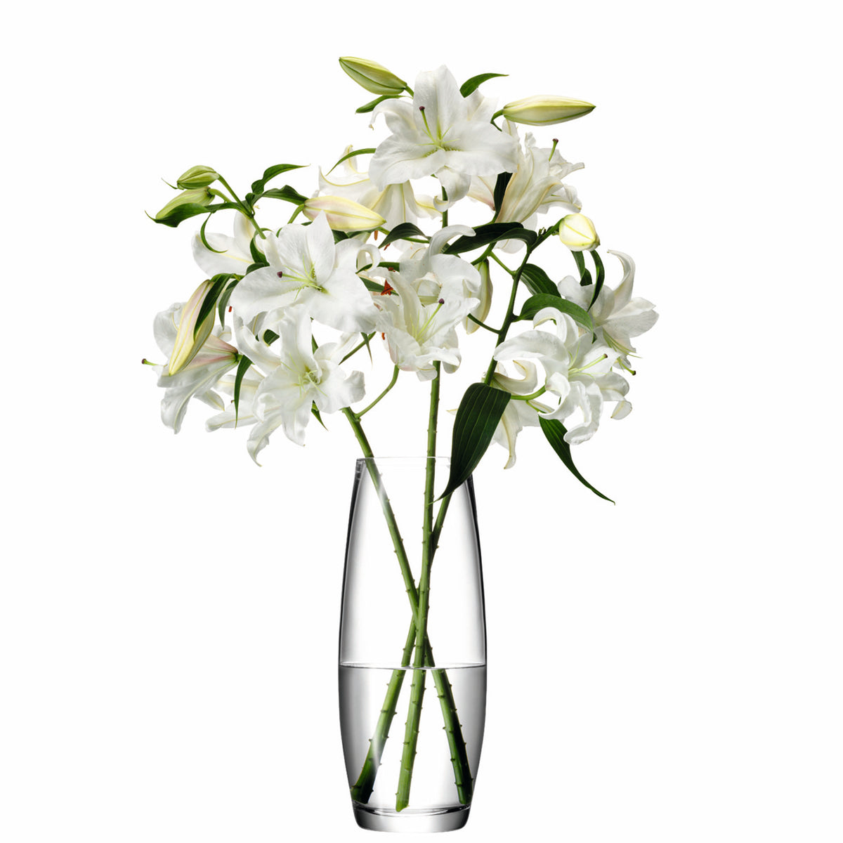 Clear LSA Flower Grand Stem Vase with a tall, elegant design and a 41cm height, perfect for displaying floral arrangements.
