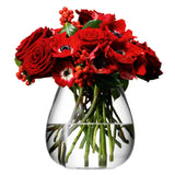 Clear LSA FLOWER vase with a 17cm height, featuring a sleek, modern design perfect for floral arrangements.