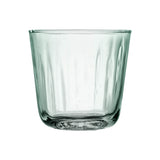 Set of four LSA Mia tumblers, 250ml recycled glass with optic design, perfect for drinks and stylish table settings.