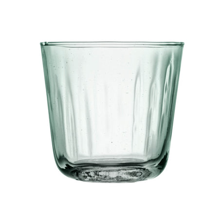 Set of four LSA Mia tumblers, 250ml recycled glass with optic design, perfect for drinks and stylish table settings.